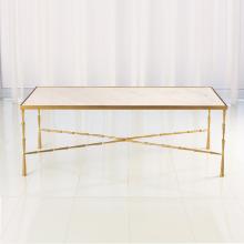 Global Views Company 7.90458 - Spike Cocktail Table - Antique Brass with White Marble Top