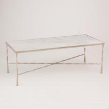 Global Views Company 7.90513 - Spike Cocktail Table - Antique Nickel/White Marble Top