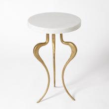 Global Views Company 7.91036 - Silhouette Accent Table - Antique Gold with White Honed Marble Top