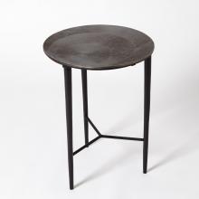 Global Views Company 7.91062 - Circle Etched Accent Table - Black Nickel