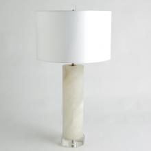 Global Views Company 8.82888 - Alabaster Cylinder Table Lamp - Brass