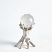 Global Views Company 8.82922 - Hands on Sphere Holder - Silver Leaf - Small