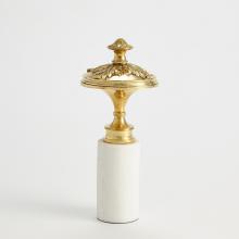 Global Views Company 8.82986 - Newel Cap Sculpture - Brass/White Marble - Small