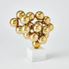 Global Views Company 8.83056 - Sphere Sculpture - Brass with White Marble