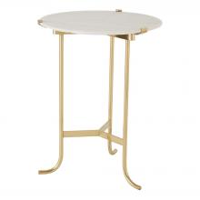 Global Views Company 9.91816 - Plie Table - Brass/White Honed Marble