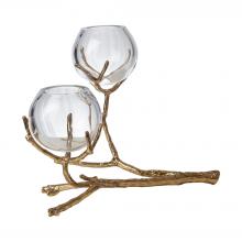 Global Views Company 9.92655 - Twig 2 Vase Holder - Brass