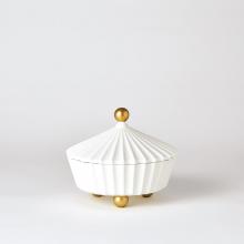 Global Views Company JB1.10057 - Cirque Vessel with Lid - White - Squat