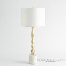 Global Views Company RT9.90022 - Facet Block Table Lamp - Brass - Short