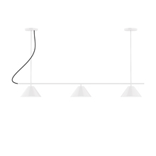 Montclair Light Works CHA421-44 - 3-Light Linear Axis Chandelier (8" Axis pack)