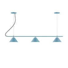 Montclair Light Works CHA421-54 - 3-Light Linear Axis Chandelier (8" Axis pack)