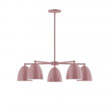 Montclair Light Works CHC417-20-L10 - 5-Light J-Series Chandelier, Mauve