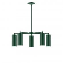 Montclair Light Works CHC418-42-L10 - 5-Light J-Series Chandelier, Forest Green