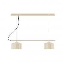 Montclair Light Works CHAX445-16-C26-L12 - 3-Light Linear Axis LED Chandelier with Ivory Fabric Cord, Cream