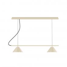 Montclair Light Works CHBX445-16-C26-L12 - 2-Light Linear Axis LED Chandelier with Ivory Fabric Cord, Cream