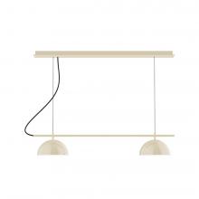 Montclair Light Works CHDX445-16-C26-L12 - 3-Light Linear Axis LED Chandelier with Ivory Fabric Cord, Cream