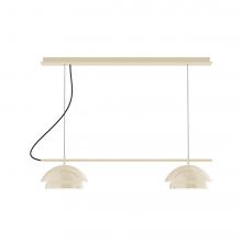 Montclair Light Works CHEX445-16-C26-L12 - 2-Light Linear Axis LED Chandelier with Ivory Fabric Cord, Cream