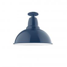 Montclair Light Works FMB107-50 - 14" Cafe Flush Mount Light in Navy