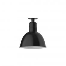 Montclair Light Works FMB116-41-L12 - 12" Deep Bowl shade, LED Flush Mount ceiling light, Black