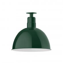 Montclair Light Works FMB117-42-L13 - 16" Deep Bowl shade, LED Flush Mount ceiling light, Forest Green