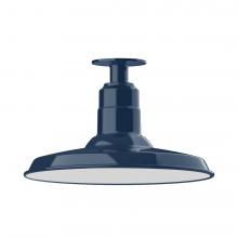 Montclair Light Works FMB183-50-L13 - 14" Warehouse shade, LED Flush Mount ceiling light, Navy