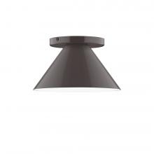 Montclair Light Works FMD421-51-L10 - 8" Axis Mini Cone LED Flush Mount, Architectural Bronze