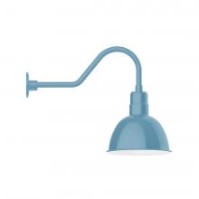 Montclair Light Works GNB116-54-B01-L12 - 12" Deep Bowl shade, LED Gooseneck Wall mount, decorative canopy cover, Light Blue