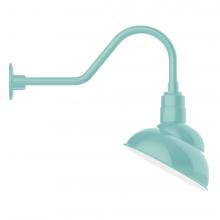 Montclair Light Works GNB121-48-B01-L12 - 12" Emblem shade LED Gooseneck Wall mount, decorative canopy cover, Sea Green