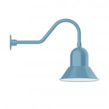 Montclair Light Works GNB123-54-B01-L12 - 12" Prima shade, LED Gooseneck Wall mount, decorative canopy cover, Light Blue