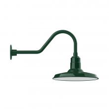 Montclair Light Works GNB183-42-B01-L13 - 14" Warehouse shade, LED Gooseneck Wall mount, decorative canopy cover, Forest Green