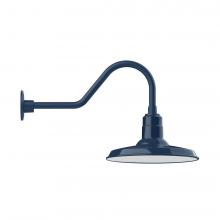 Montclair Light Works GNB183-50-B01-L13 - 14" Warehouse shade, LED Gooseneck Wall mount, decorative canopy cover, Navy