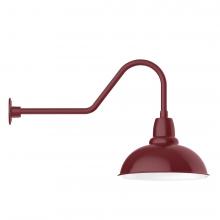 Montclair Light Works GNC108-55-B01-L13 - 16" Cafe shade, LED Gooseneck Wall mount, decorative canopy cover, Barn Red