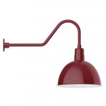 Montclair Light Works GNC117-55-B01-L13 - 16" Deep Bowl shade, LED Gooseneck Wall mount, decorative canopy cover, Barn Red