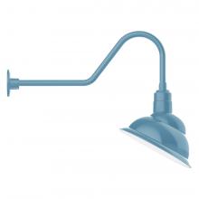 Montclair Light Works GNC122-54-B01-L13 - 14" Emblem shade LED Gooseneck Wall mount, decorative canopy cover, Light Blue