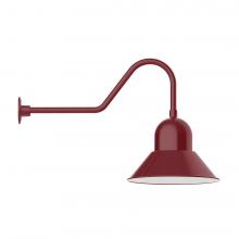 Montclair Light Works GNC125-55-B01-L13 - 16" Prima shade, LED Gooseneck Wall mount, decorative canopy cover, Barn Red