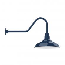 Montclair Light Works GNC184-50-B01-L13 - 16" Warehouse shade, LED Gooseneck Wall mount, decorative canopy cover, Navy