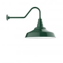 Montclair Light Works GNC187-42 - 24" Warehouse shade, gooseneck wall mount, Forest Green