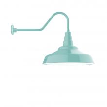 Montclair Light Works GNC187-48-L14 - 24" Warehouse shade, LED Gooseneck Wall mount, Sea Green