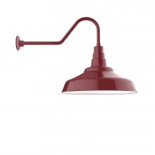 Montclair Light Works GNC187-55 - 24" Warehouse shade, gooseneck wall mount, Barn Red