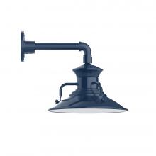 Montclair Light Works GNN142-50-B01-L12 - 12" Homestead shade, LED Straight Arm Wall mount, decorative canopy cover, Navy