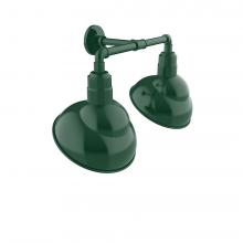 Montclair Light Works GNR121-42 - Emblem 12" 2-Light Straight Arm Wall Light in Forest Green