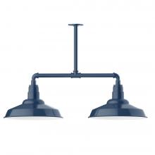 Montclair Light Works MSD184-50-L13 - 16" Warehouse shade, 2-light LED Stem Hung Pendant, Navy