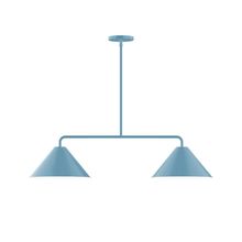 Montclair Light Works MSG422-54-L10 - 2-Light Axis Linear LED Pendant, Light Blue