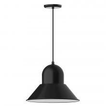 Montclair Light Works PEB125-41-C16-L13 - 16" Prima shade, LED Pendant with navy mini tweed fabric cord and canopy, Black