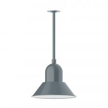 Montclair Light Works STA124-40-H24-L13 - 14" Prima, stem mount with canopy, Slate Gray