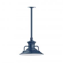 Montclair Light Works STA142-50-H24-L12 - 12" Homestead shade, stem mount LED Pendant with canopy, Navy