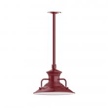 Montclair Light Works STA142-55-H24-L12 - 12" Homestead shade, stem mount LED Pendant with canopy, Barn Red