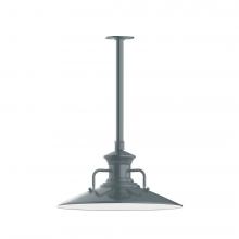 Montclair Light Works STB143-40-L13 - 18" Homestead shade, stem mount LED Pendant with canopy, Slate Gray