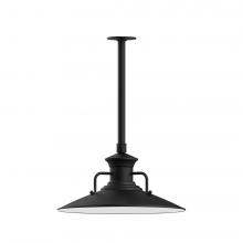 Montclair Light Works STB143-41-T30-L13 - 18" Homestead shade, stem mount LED Pendant with canopy, Black