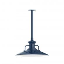 Montclair Light Works STB143-50-L13 - 18" Homestead shade, stem mount LED Pendant with canopy, Navy