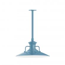 Montclair Light Works STB143-54-L13 - 18" Homestead shade, stem mount LED Pendant with canopy, Light Blue